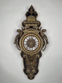 Lemerle-Charpentier French Bronze Cartel Clock, 19th Century