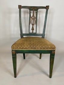 Green Painted Neoclassical Style Side Chair