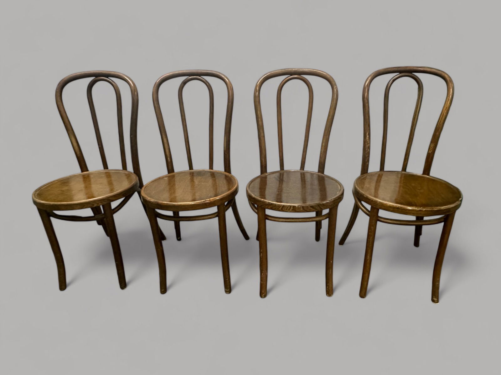 Set Of Four Thonet Cafe Chairs: H: 35 1/2, w: 16, d: 24 1/2 inches