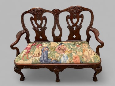 Maitland Smith Carved Chippendale Settee