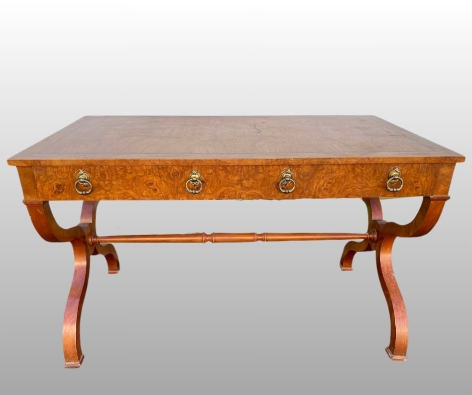 Baker Neo Classical Style Sofa Table: H: 29 3/8, w: 48 1/4, d: 26 1/4 inches