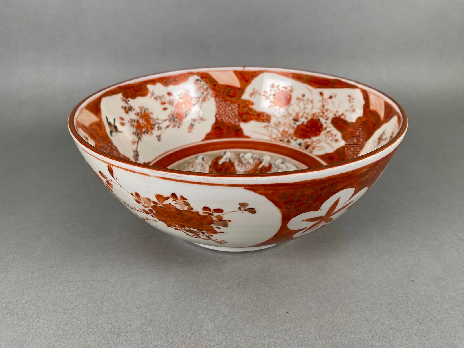Japanese Kutani Ware Large Bowl, C. First Quarter 20th Century: h: 4, dia: 9 1/4 inches, marked on base for Kutani made
