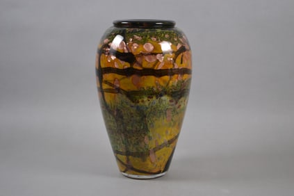 Signed Art Glass Vase, 20th Century