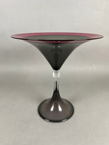 Orrefors Crystal Compote, Signed Wilke Adolfsson, 1988