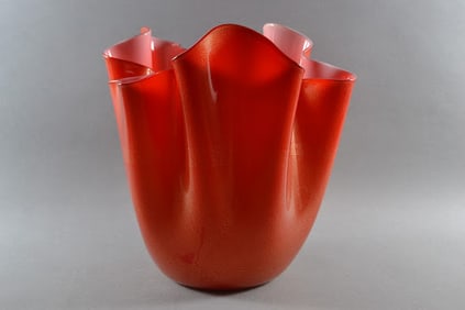 Venini Fazzoletto Bicolore Vase Or Handkerchief Vase, 2002