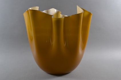 Venini Fazzoletto Bicolore Vase Or Two Color Handkerchief Vase, 2
