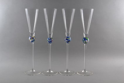 Probably Venini Champagne Flutes (4)