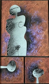 Unknown Artist (Probably Mexican), Female Nude, 2004, Mixed Media On Board