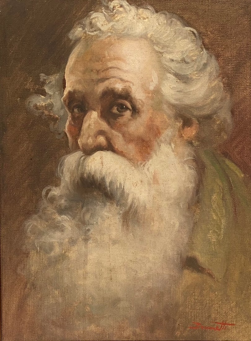 Brunetti (20th Century), Portrait Of A Bearded Man, Oil On Canvas (1 of 4)