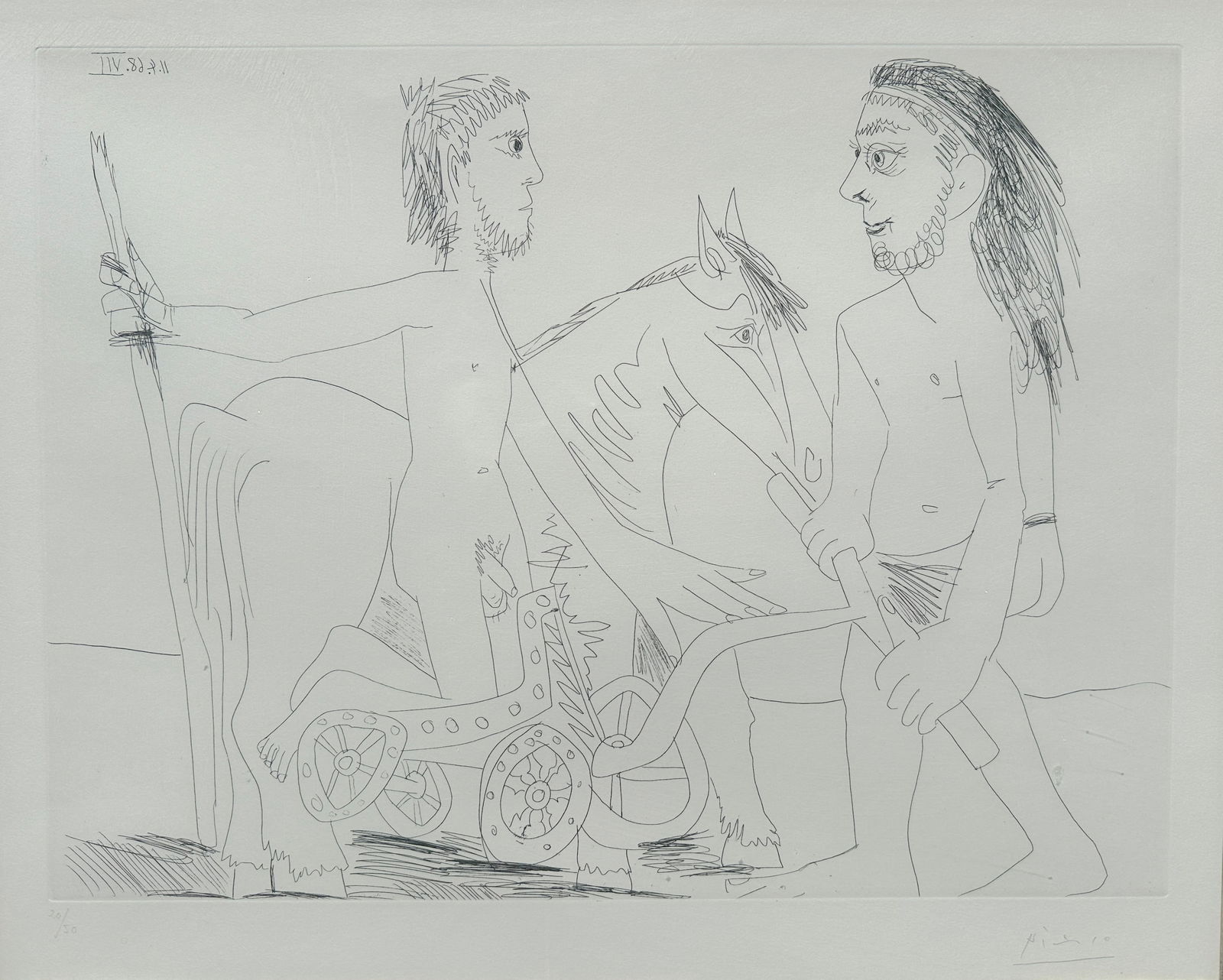 Pablo Picasso (Spanish, 1881-1973) Television: Combat De Chars A 'Lantique, 347 Series: No. 30, 1969