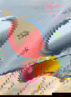 Peter Max (American ), Pop Art Flowers, 1984: acrylic on canvas, signed and dated at upper right: Max 84, inscribed on verso: copyright 1984 Peter Max, H: 24 x w: 18 (stretcher)