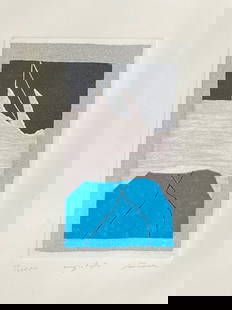 Giuseppe Santomaso (Italian, 1907-1990), Omaggio A Kafka, Circa 1970: chromo lithograph, edition print xiv/xxvi (14/26), H: 25 1/2 x w: 19 3/4 inches (sheet), H: 27 x w: 21 1/2 inches (framed)