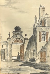 John Hulse (American, 20th Century), Architectural Doorway In A Square, 20th Century