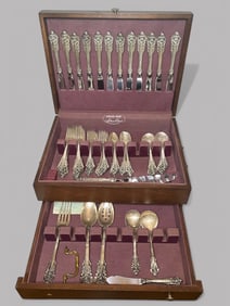 Wallace Grand Baroque Sterling Silver 67 Piece Flatware Set