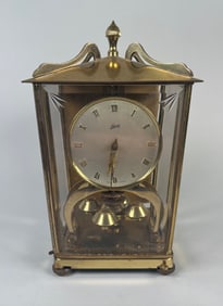 German Schatz & Sons Brass Torsion Pendulum Mantle Clock
