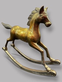Mid Century Brass Rocking Horse