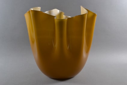 Venini, Fazzoletto Bicolore Vase Or Two Color Handkerchief Vase, 2000