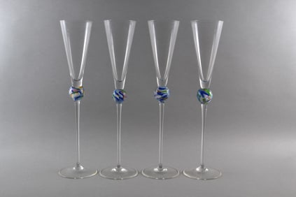Probably Venini Champagne Flutes (4)