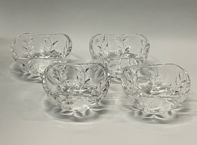 Four Tiffany & Co. Crystal Floral Vine Bowls