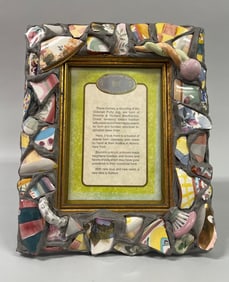 MacKenzie Childs Mosaic Victoria Putty Jug Recycled Picture Frame