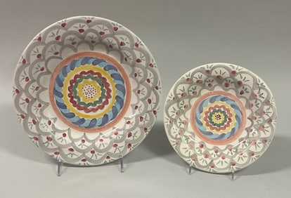 Mackenzie Childs Stoke Gabriel Dinner Plate And Salad Plate