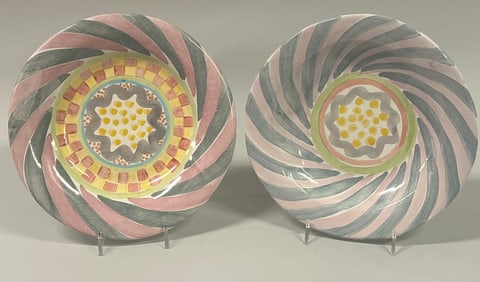 Two Mackenzie Childs Cayuga Salad Plates