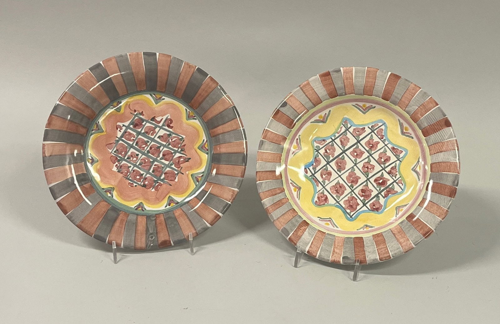 Two Mackenzie Childs Rose Cottage Salad Plates (1 of 4)