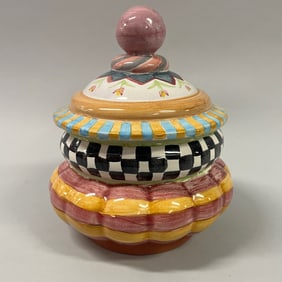 Mackenzie Childs Piccadilly Cookie Jar And Lid