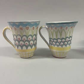 Two Mackenzie Childs Kings Ferry Mugs