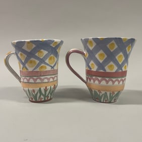 Two Mackenzie Childs Aalsmeer Mugs