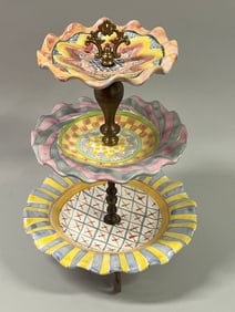 Mackenzie Childs Three-tier Serving Tray