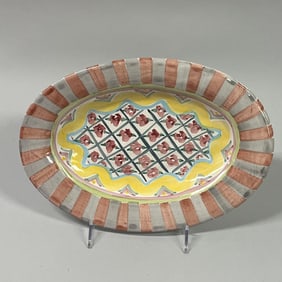 Mackenzie Childs Rose Cottage Oval Dish