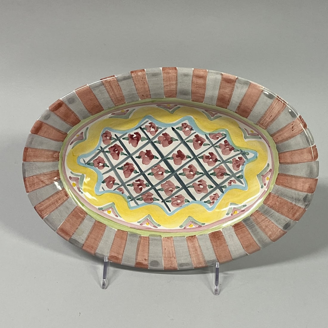 Mackenzie Childs Rose Cottage Oval Dish (1 of 4)