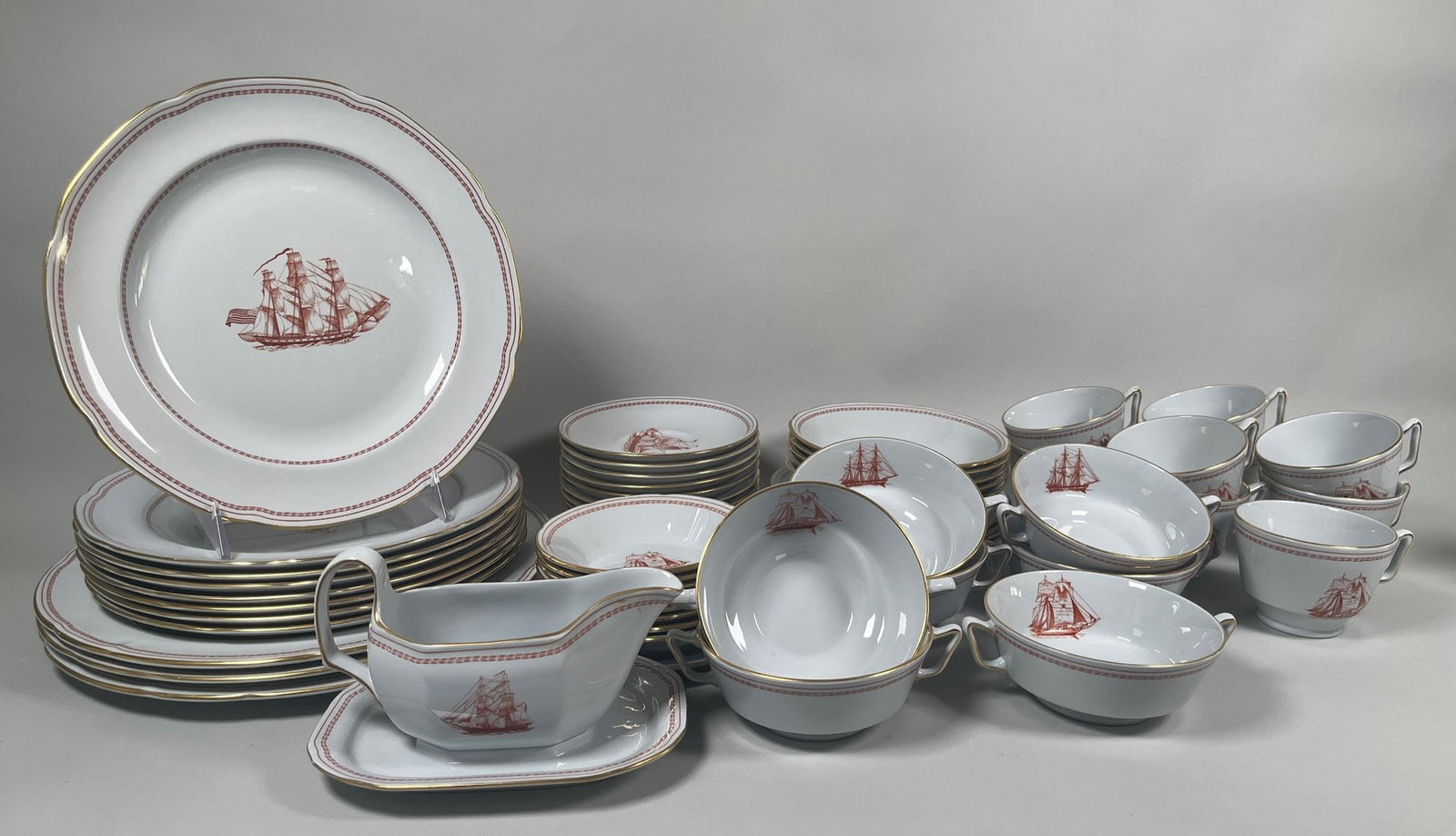 Spode Tradewinds Red 56 Piece Partial Dinner Service (1 of 7)