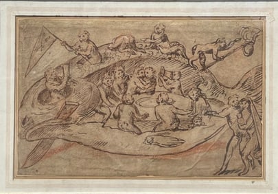Flemish School, Monkey Wedding, 17th/18th Century