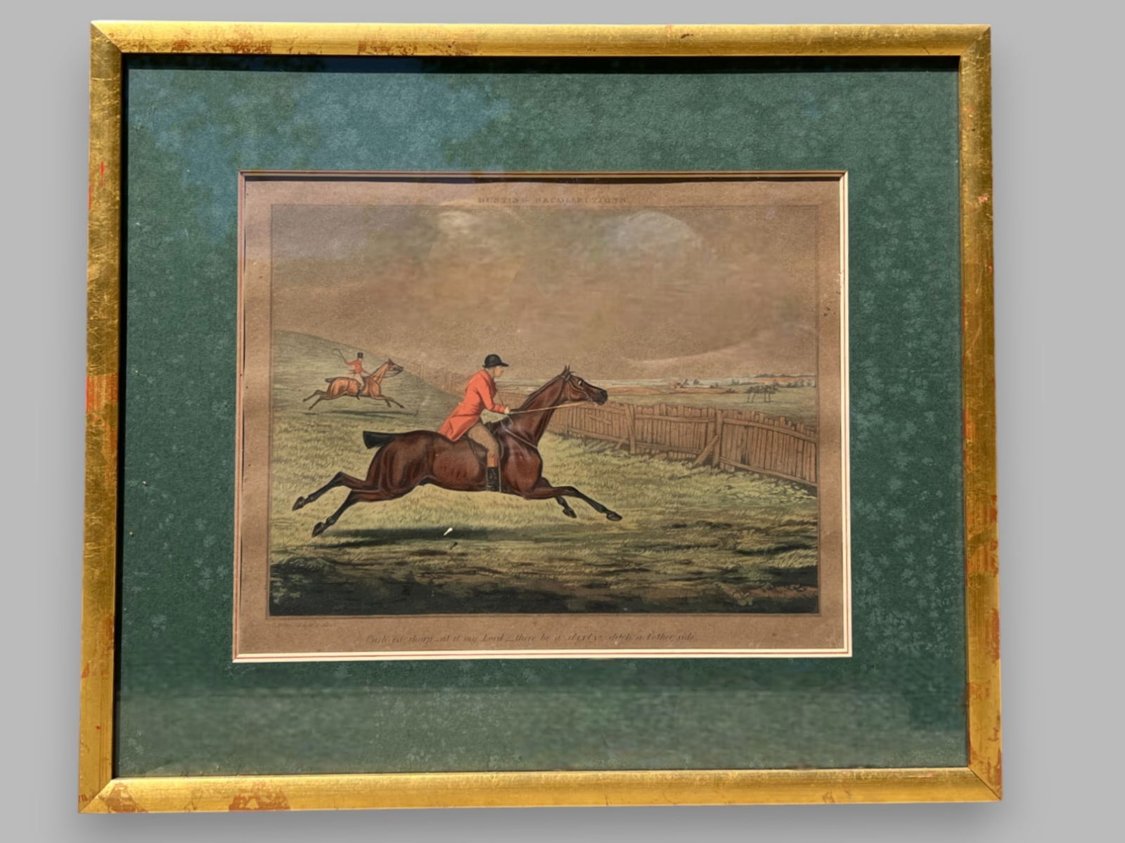 Henry Thomas Alken (English, 1785-1851), Hunting Recollections, 19th Century: hand colored engraving H: 15 3/8 x w: 17 7/8 inches (framed) H: 9 1/2 x w: 12 inches (sight)