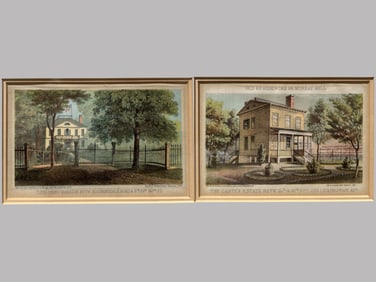 D.T. Valentine Manual, Clendening Mansion And The Caster Estate, Color Lithograph, 1863