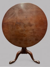 Queen Anne Style Mahogany Tilt Top Tea Table, 19th Century