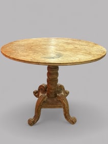 Continental Provincial Pine Round Top Table, Probably 19th Century