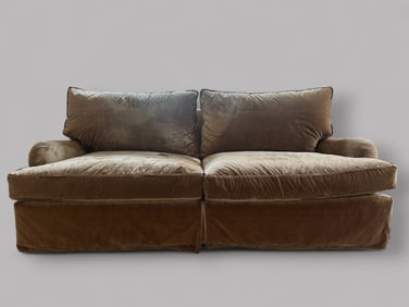 Nancy Corzine Atheron Velvet Brown Sofa