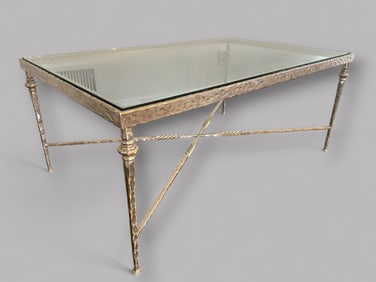 Nancy Corzine Venetian Style Gilt Metal Coffee Table