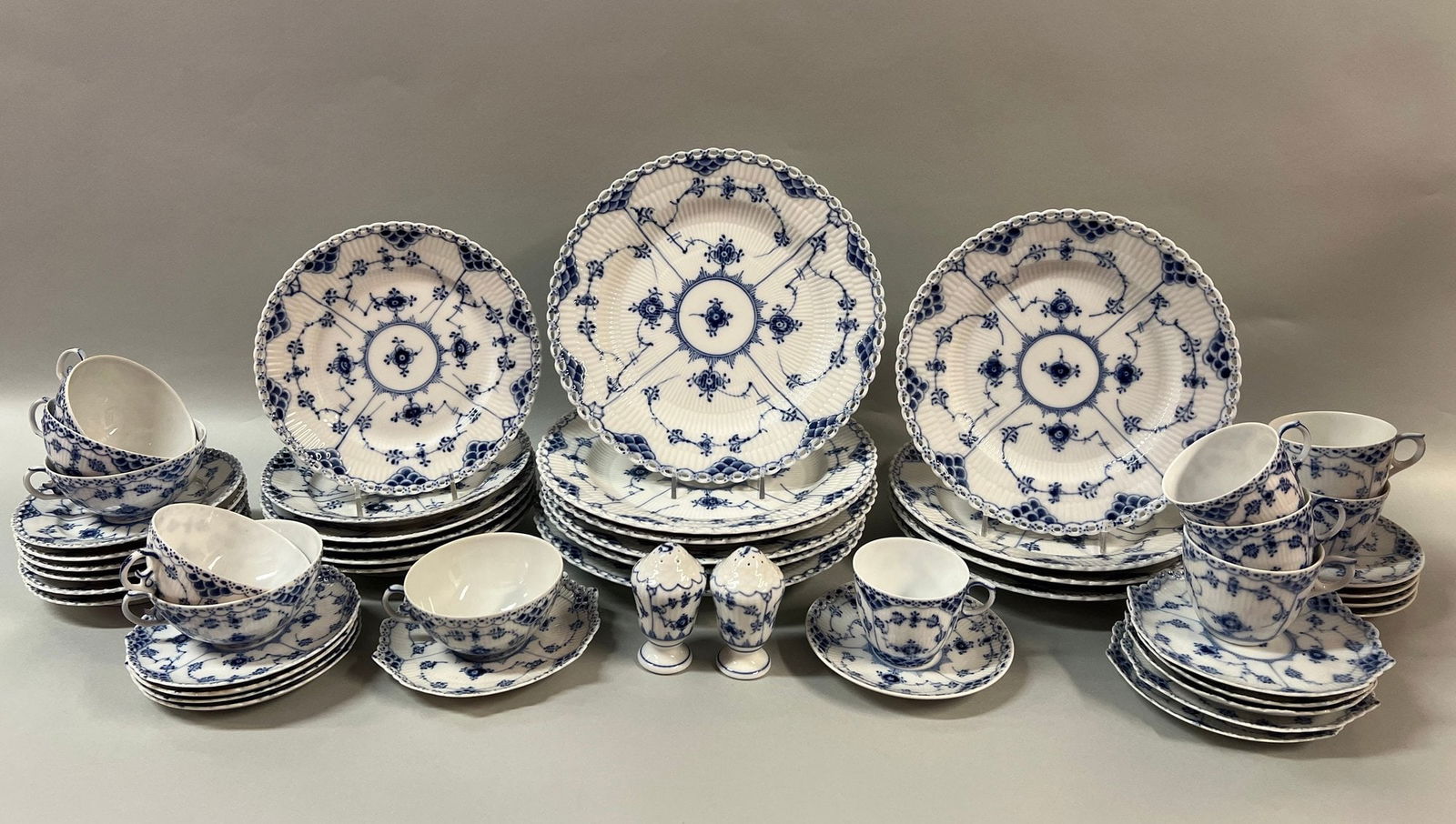 Royal Copenhagen Blue Fluted Full Lace 52 Piece Partial Dinner Service (1 of 18)