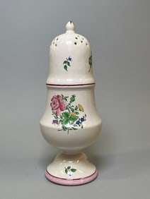 K&G Luneville Stoneware Old Strasourg Floral Muffineer Sugar Shaker