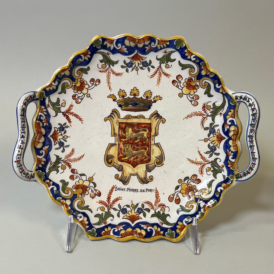 Faience Saint Pierre En Port Two-Handled Platter (1 of 2)