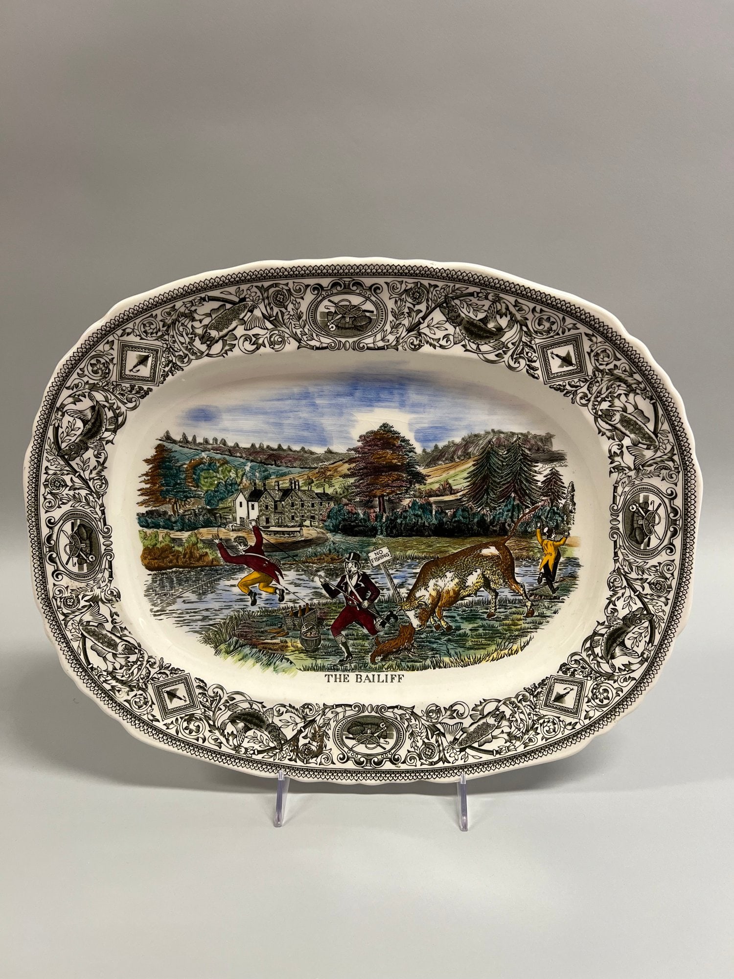 Mason's Patent Ironstone Angling Series, The Bailiff Platter, Post-1950 (1 of 3)
