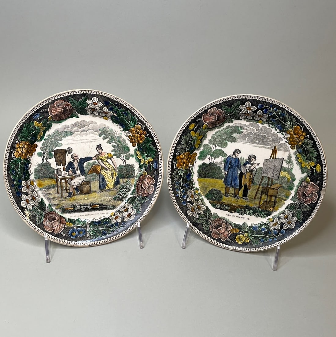 Louis Lebeuf And Thibaut, Mantereau, France Faience Plates (2), Probably 19th Century (1 of 7)