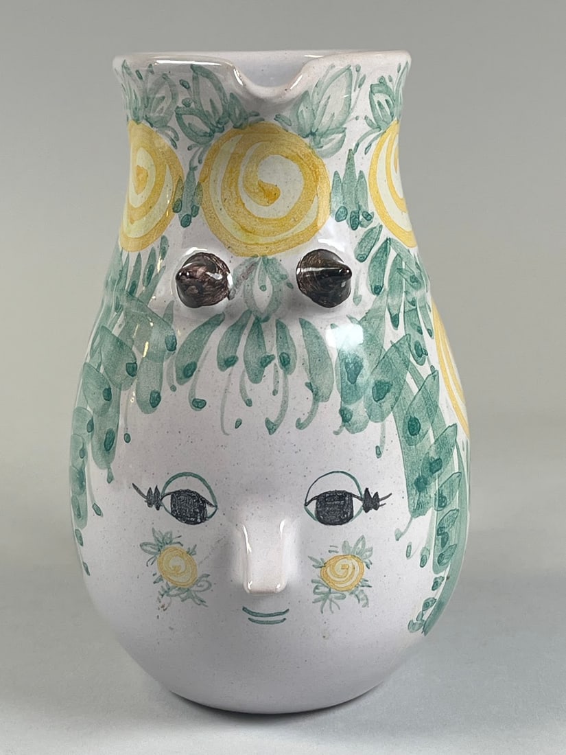 Bjorn Wiinblad (1918-2006) Pottery Face Pitcher, Denmark, 1986 (1 of 6)