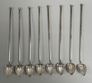 8 Starr Sterling Silver Ice Tea Spoons