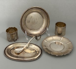 Group Of Six Miscellaneous Vintage Sterling Silver Table Wares