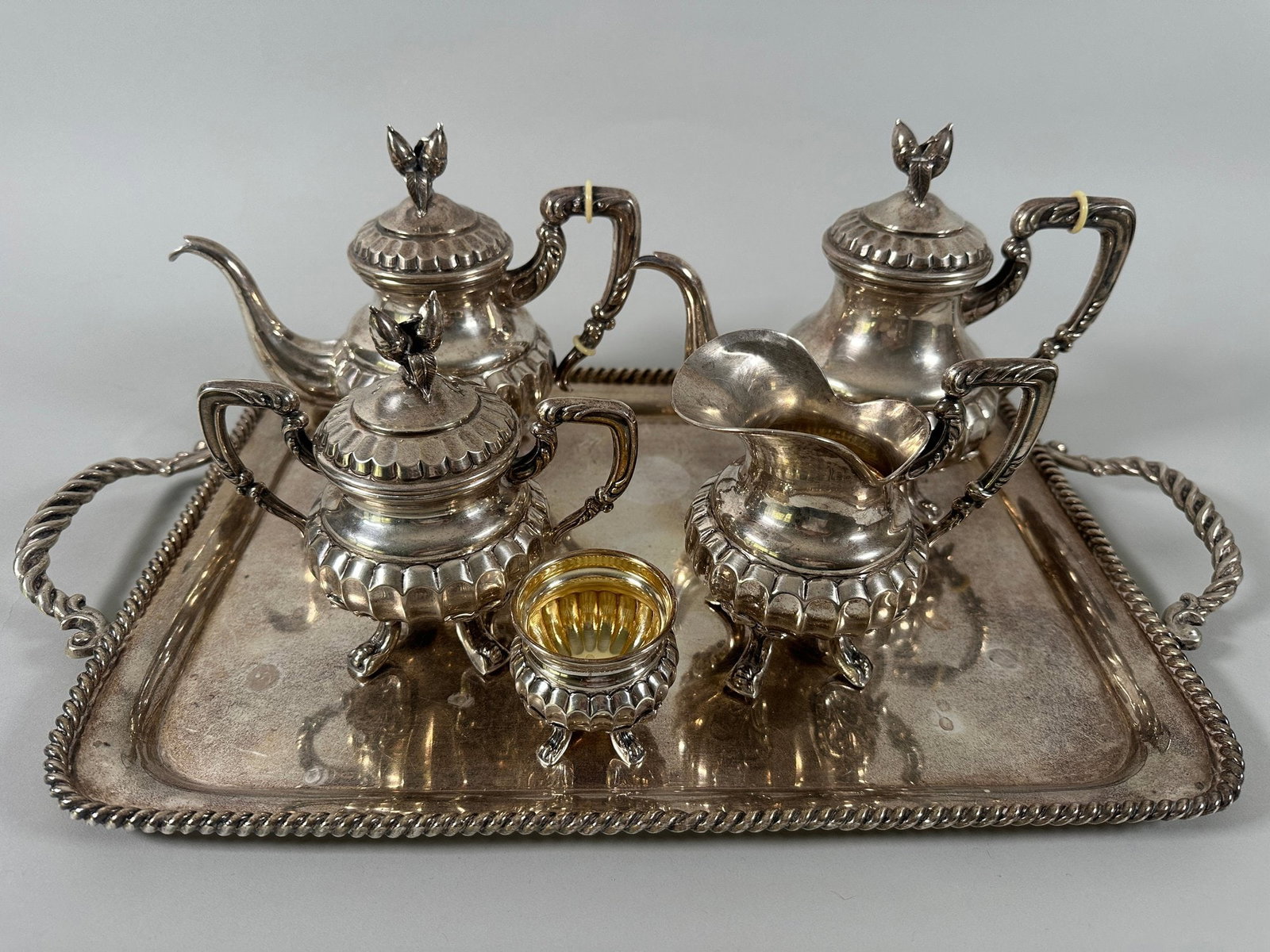 Fine European, Probably Spanish, Silver Tea Set (1 of 10)
